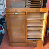 Double filing cabinet with vintage curtain from the 40/50 period