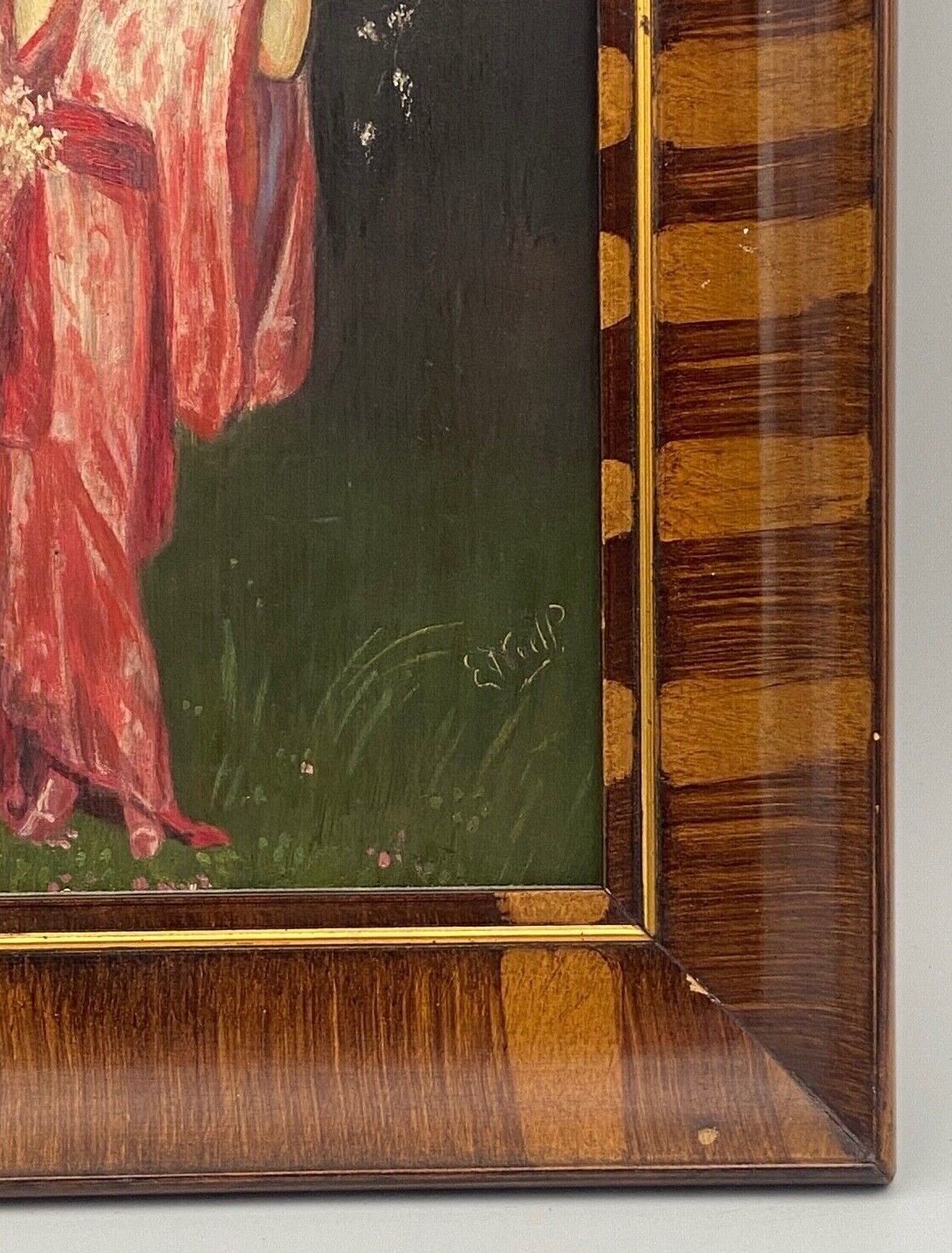 Oil on panel by E. Neill Geisha scene Early twentieth century