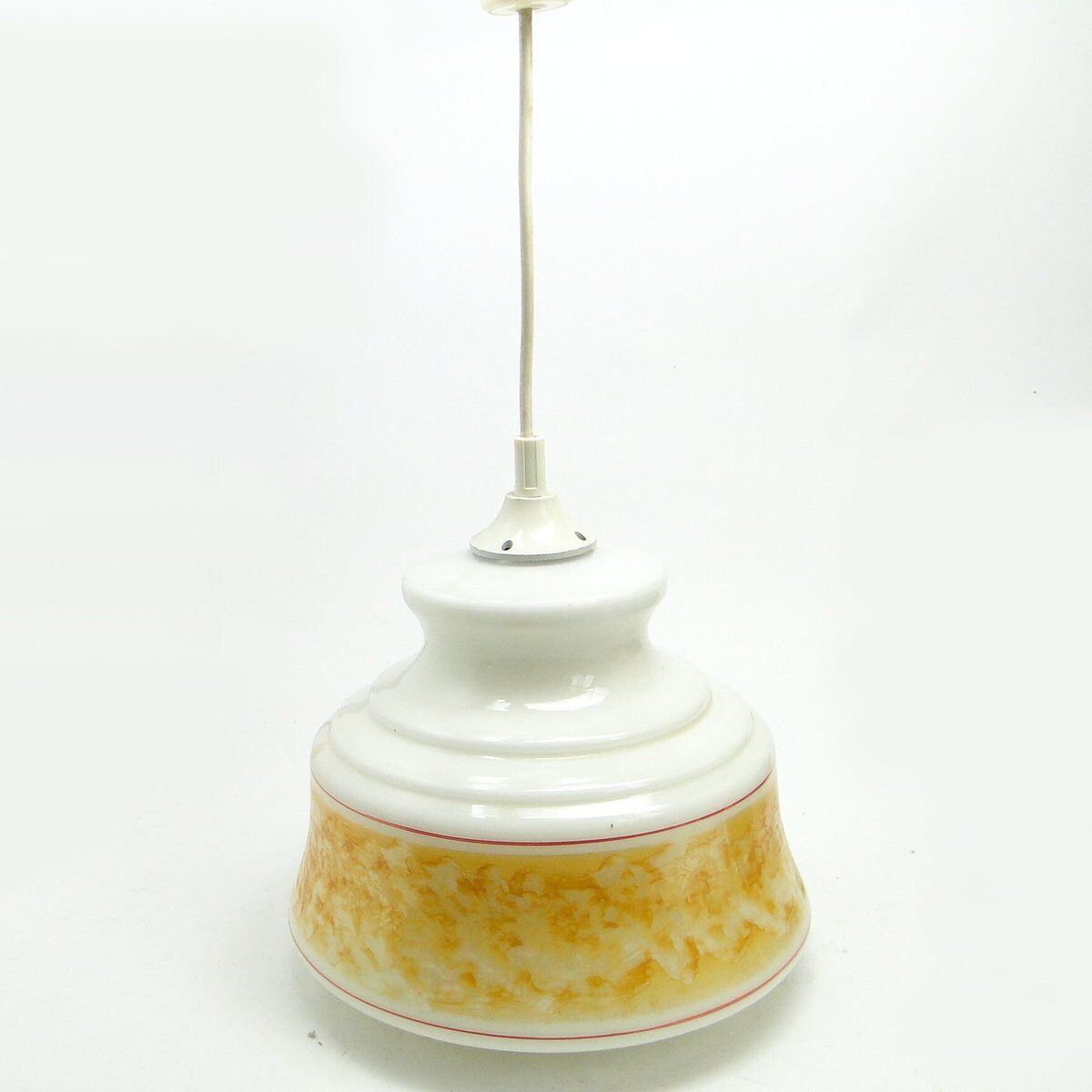 Brass and glass pendant lamp from Polam, 1980s