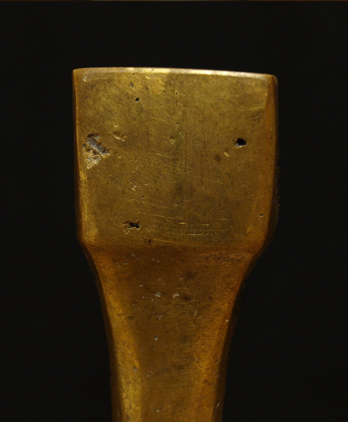 Brutalist bronze chandelier