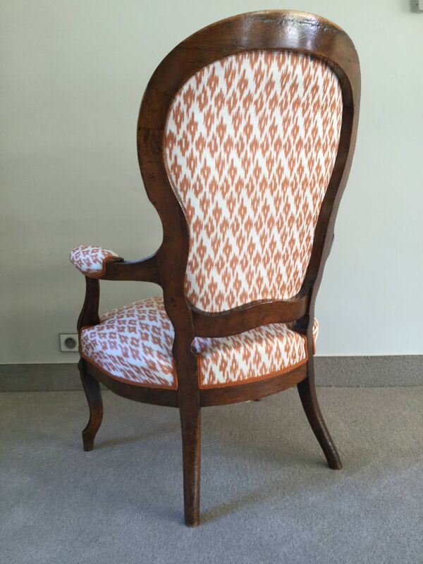 Fauteuil Louis Philippe d'époque entièrement rénové
