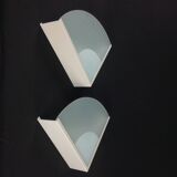2 minimalist triangular wall lights, 1980