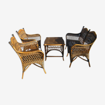 Vintage  in rattan and wicker