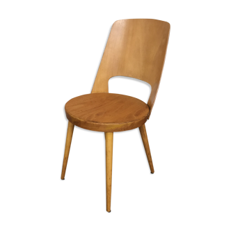 Chaise baumann modèle Mondor bois clair bistrot vintage