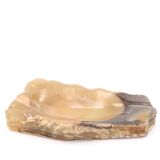 Empty pocket or ashtray in carved stone alabaster