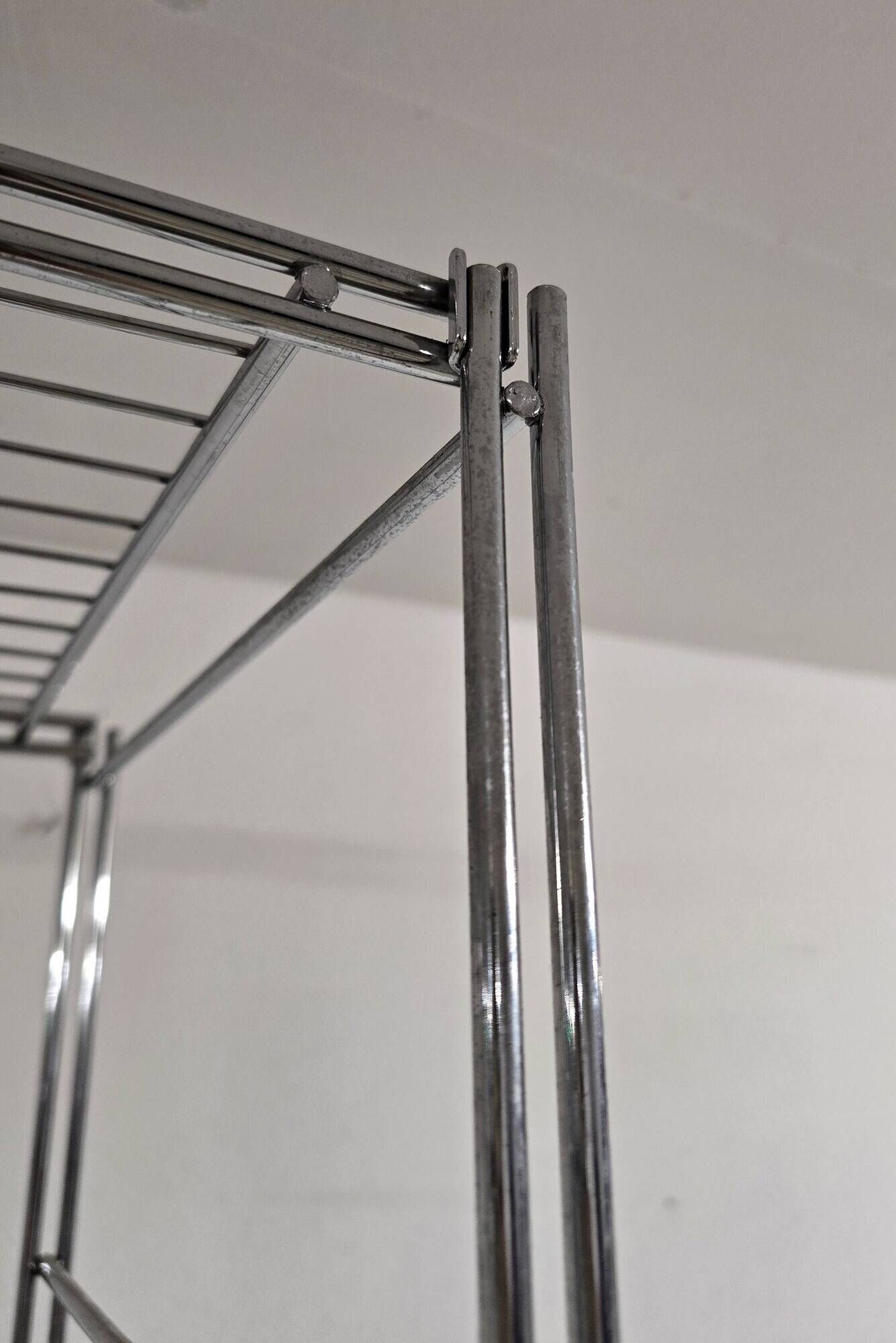 Balton vintage shelf from the 1980s in chrome metal – 215 cm