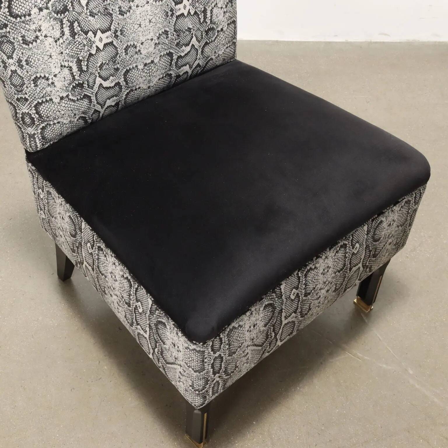 Vintage Jungle collection armchairs in velvet and foam, Italy 1950s-1960s.
