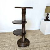 Charles Dudouyt style turned wood side table