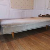 canapé daybed années 50 velour vert d'eau