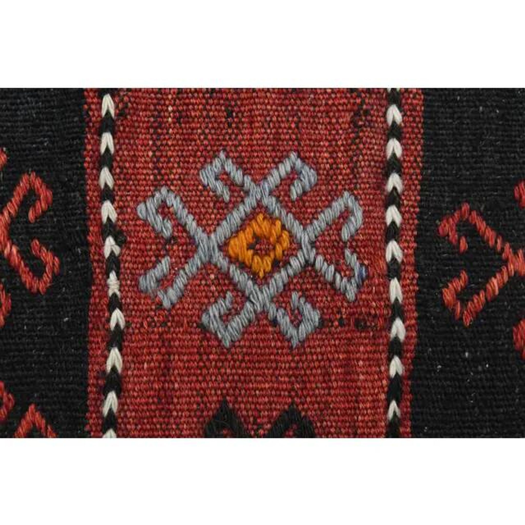 1970s Turkish Oushak Handmade Wool Cotton Red Runner Rug 65x229
