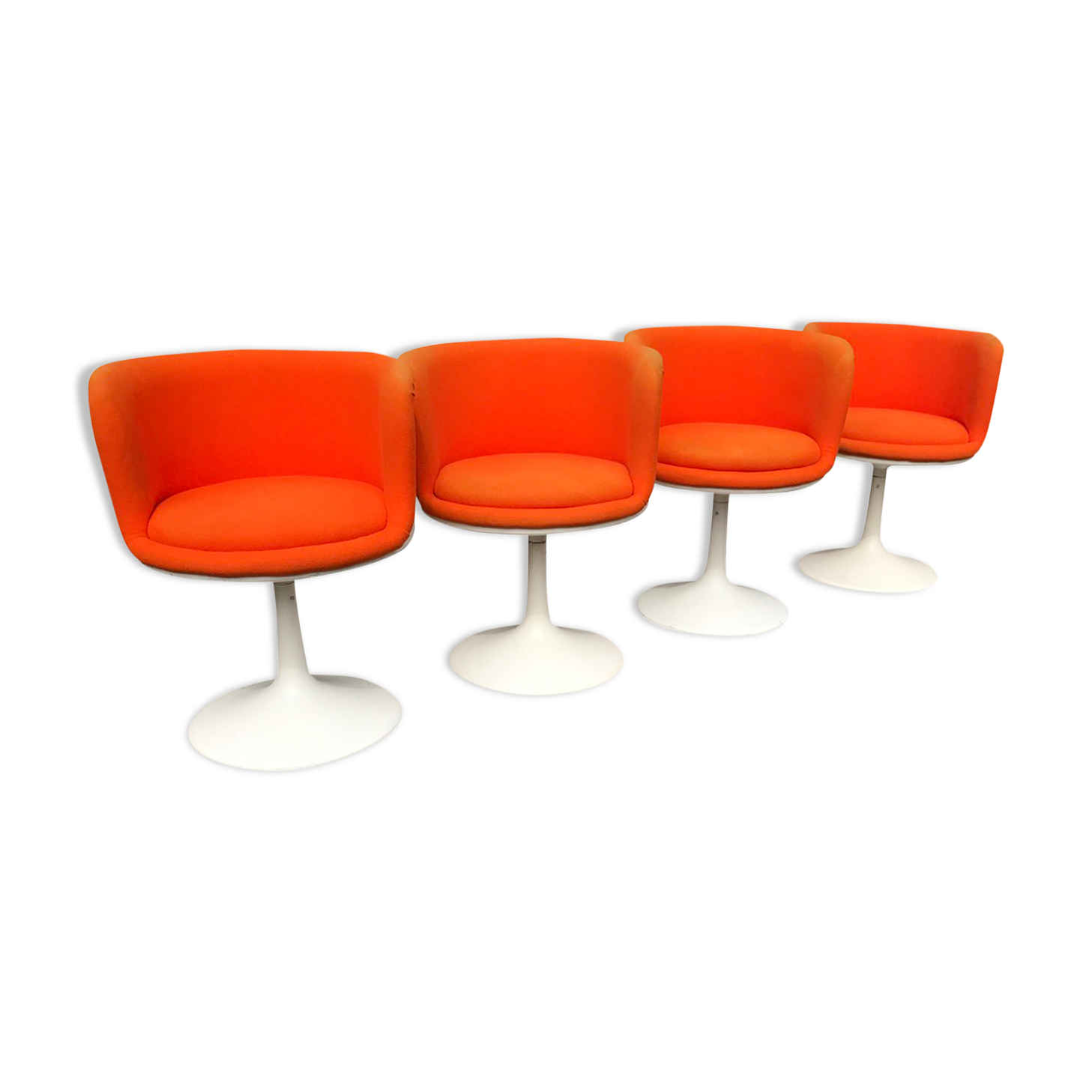 Fiberglass swivel dining chair by TopForm 1970s Netherlands, set of 4