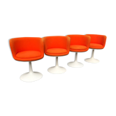 Fiberglass swivel dining chair by TopForm 1970s Netherlands, set of 4