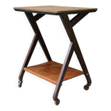 1950s wooden rolling trolley