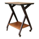 1950s wooden rolling trolley