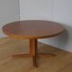 Round table with 2 teak extensions by J. Mortensen, Scandinavian edition Heltborg