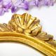 Baroque-style wall mirror / H49 cm x 30 cm /Decor shell and foliage / Golden with gold leaf