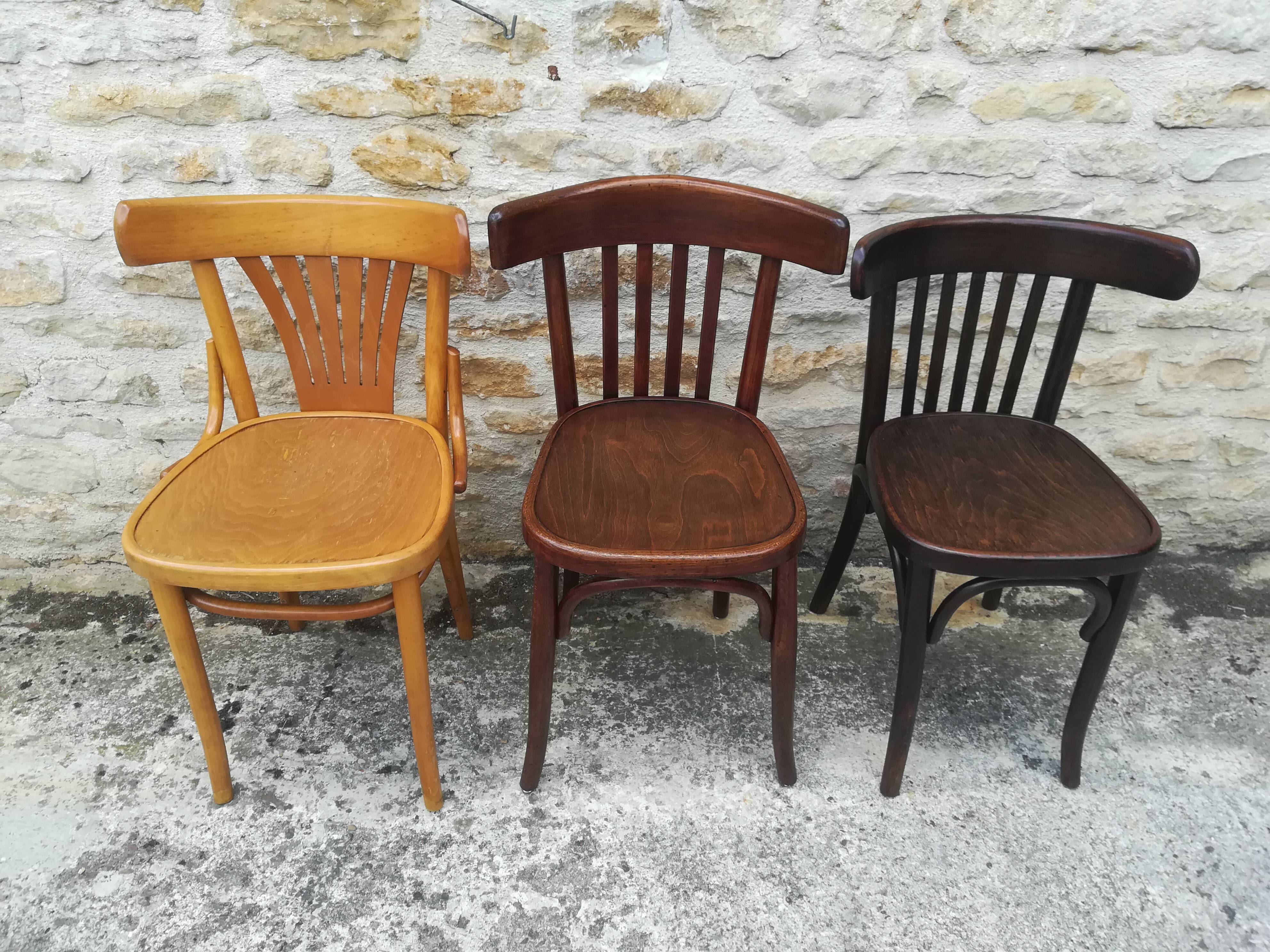 Mismatched bistro chairs