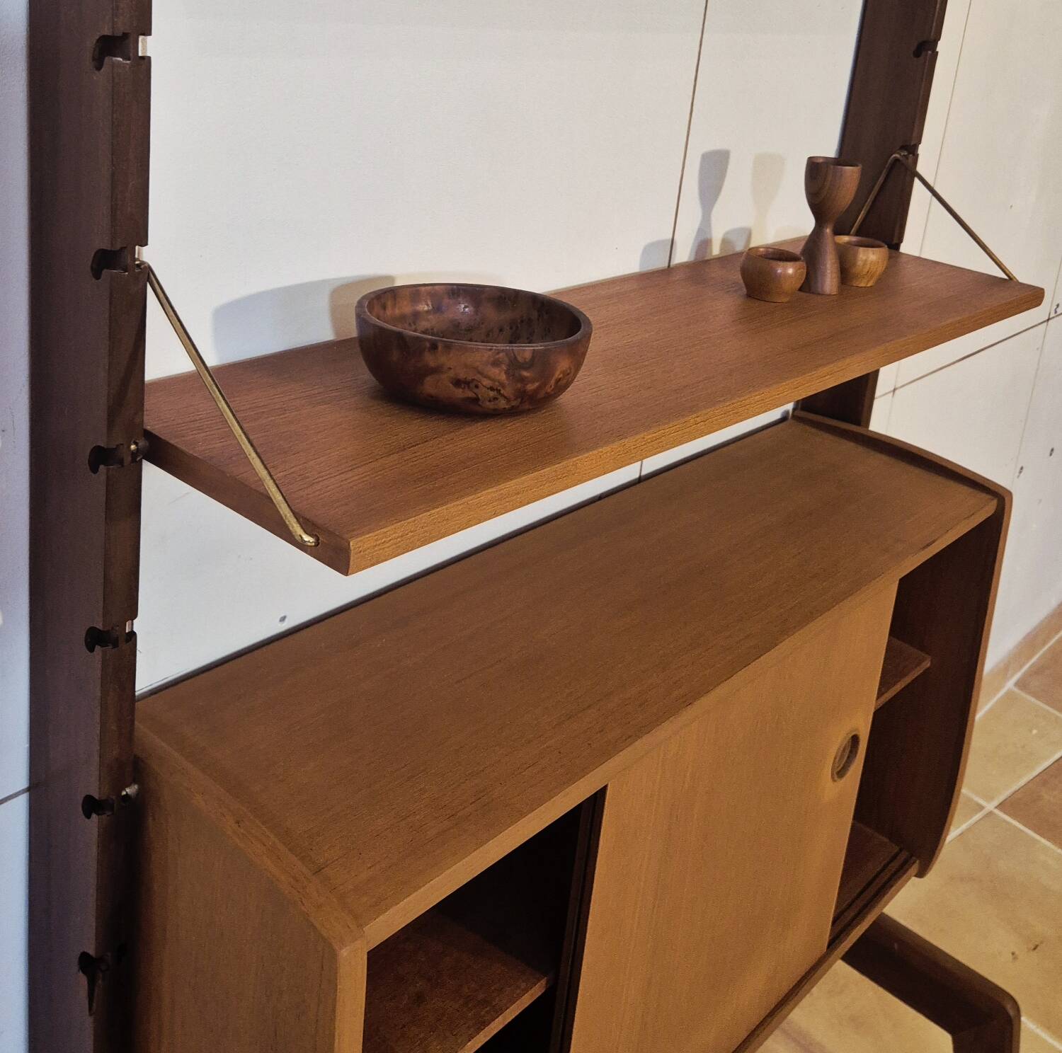 Teak shelving unit, Vintage Scandinavian 1960s