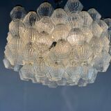 Venetian chandelier in colorless Murano glass, circa 1970