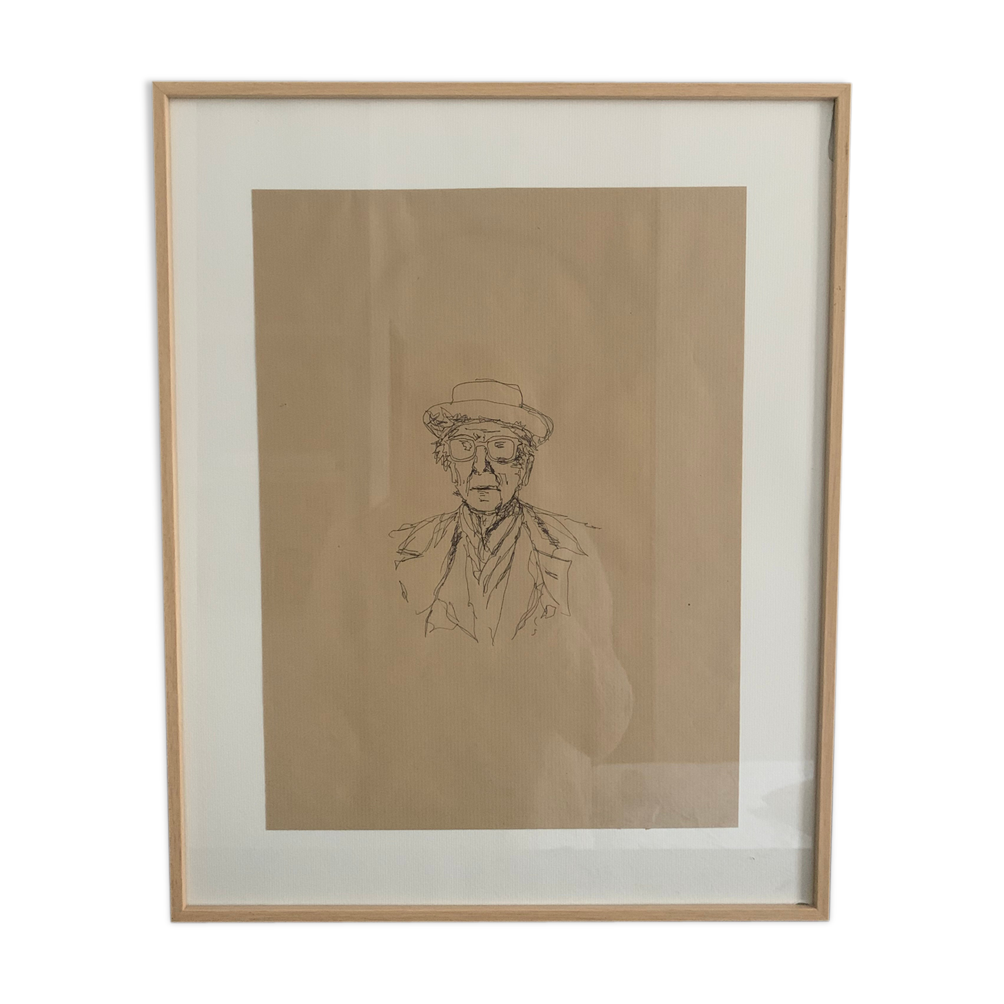 Esquisse originale portrait ee l’architecte Franck Loyd Whright