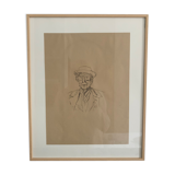 Original portrait sketch of architect Franck Loyd Wright