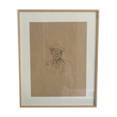 Original portrait sketch of architect Franck Loyd Wright