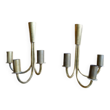 Set of 2 brass wall lights