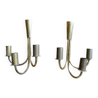 Set of 2 brass wall lights