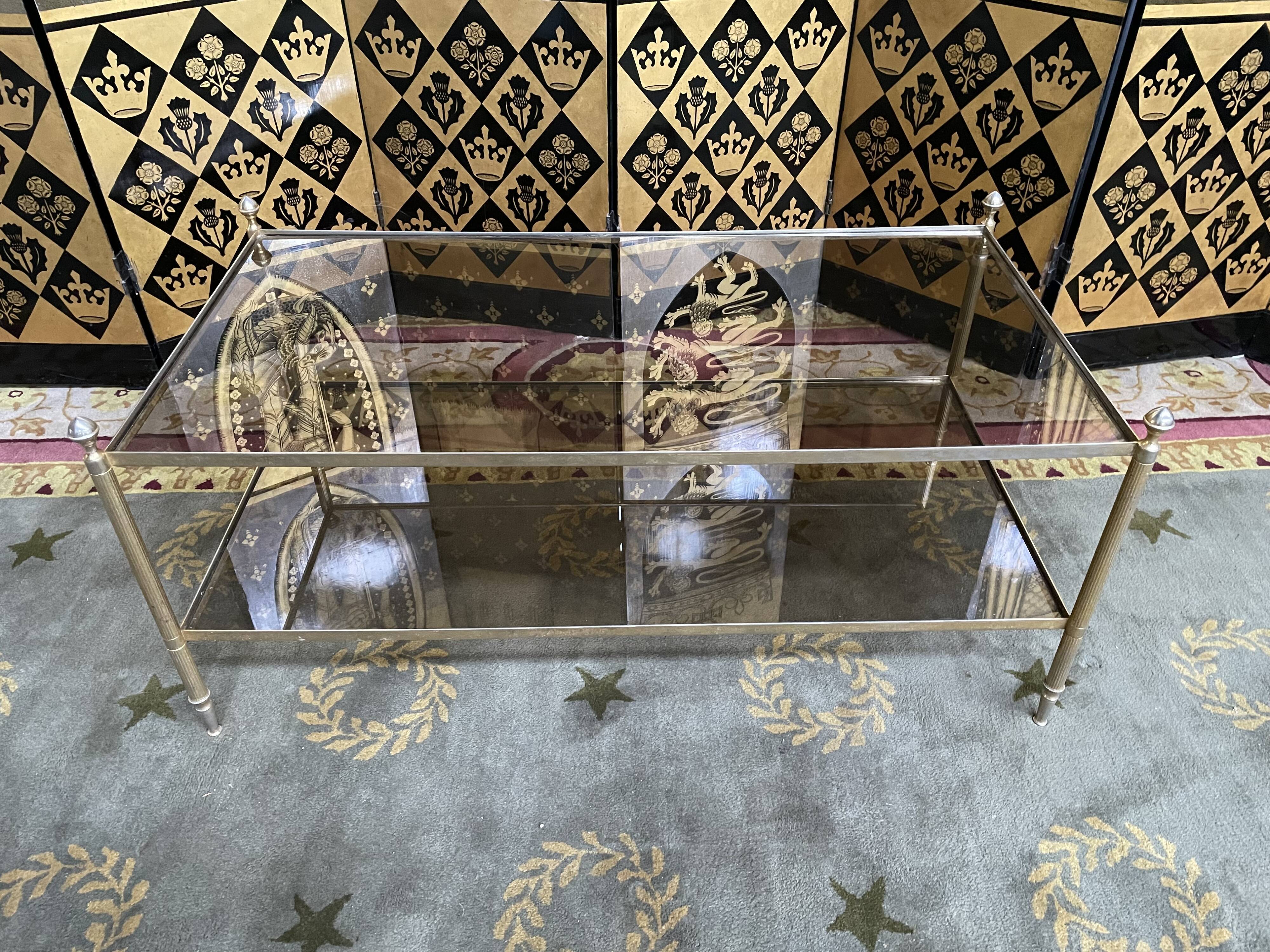 Coffee table 1970 gold metal