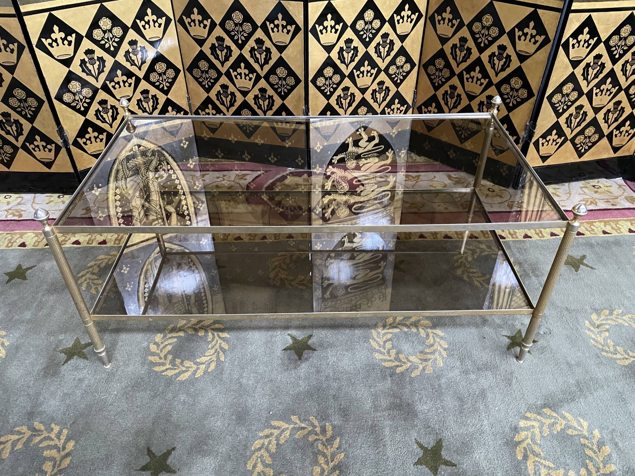 Coffee table 1970 gold metal