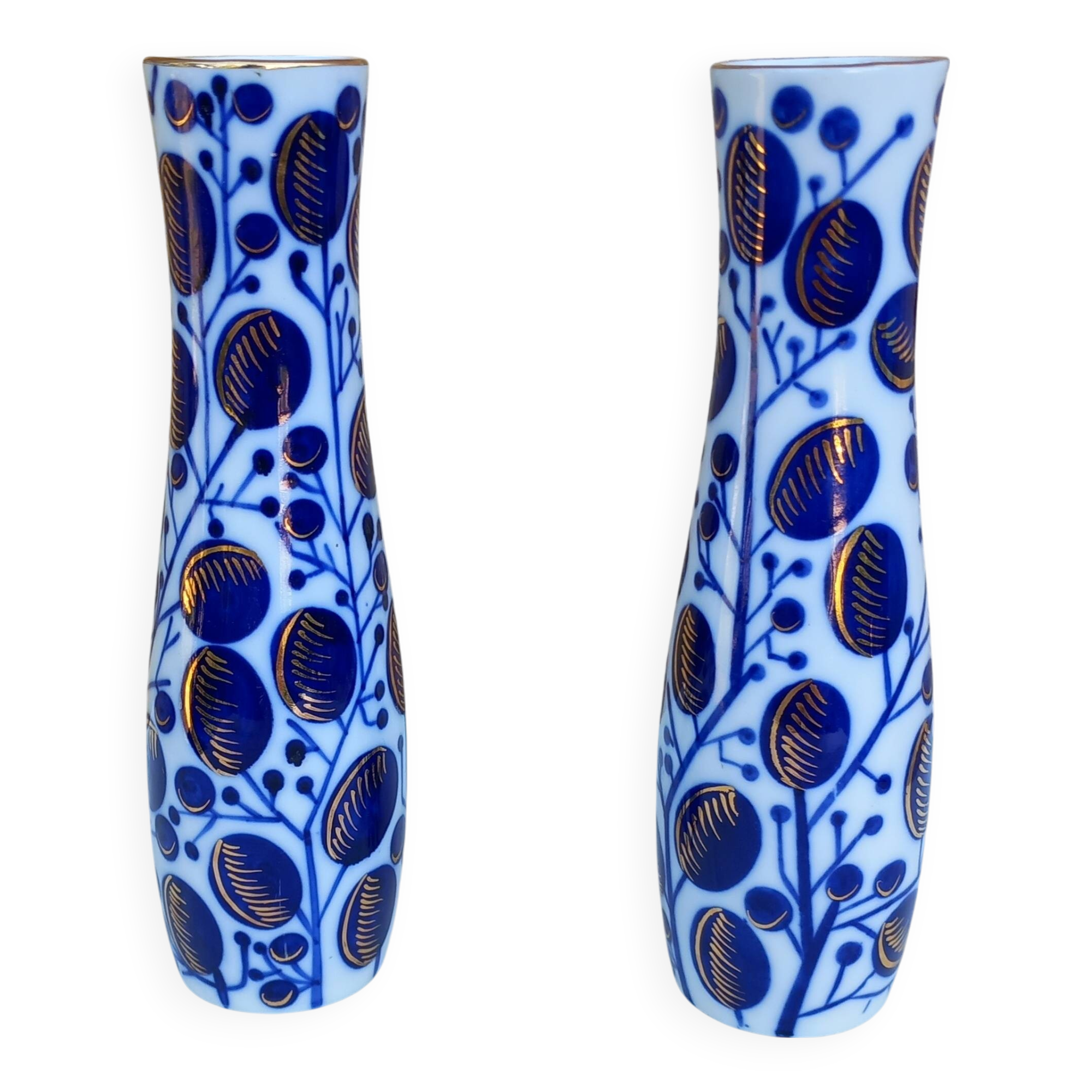 Pair of Lomonosov porcelain vases, 1960