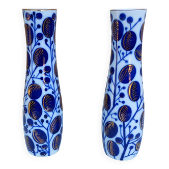 Duo de vases en porcelaine Lomonosov 1960