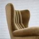 1960s, Danish highback relax armchair, green furniture velour.