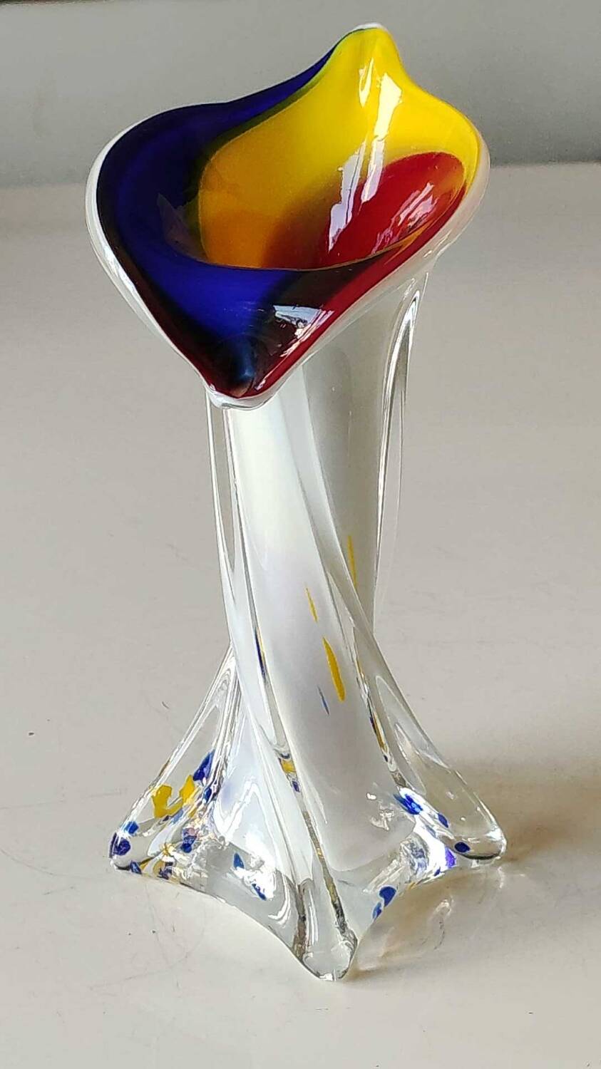 Jack in the Pulpit/Murano Soliflore Vase. Blown glass. Height 19 cm