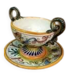 Small Cup and Saucer Majolica Fantechi Sesto Fiorentino Antique