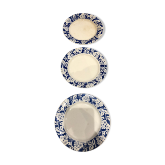 Lot de 3 assiettes digoin