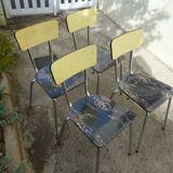 4 Formica chairs and chrome legs