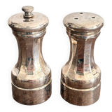 Silver Metal Art Deco Nouveau Salt and Pepper Shaker