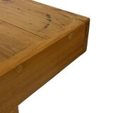 Vintage pinewood side table 60s handmade side table minimalist design