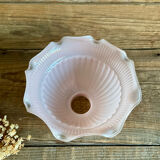 Suspension globe in pink opaline glass