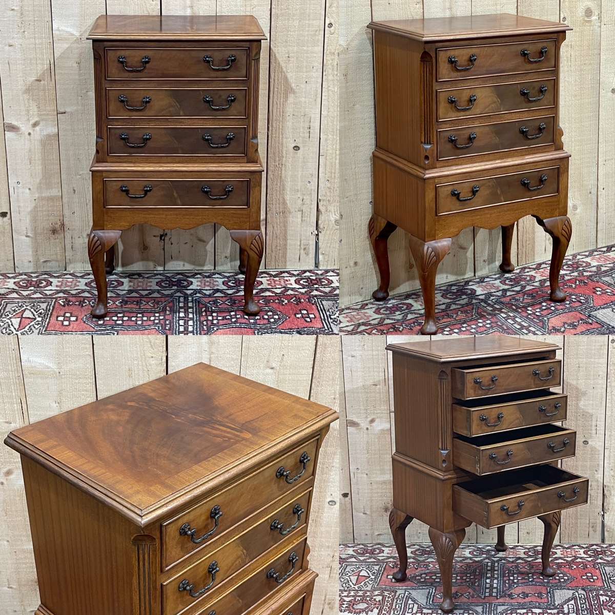 Small English mahogany chest of drawers from the 50s