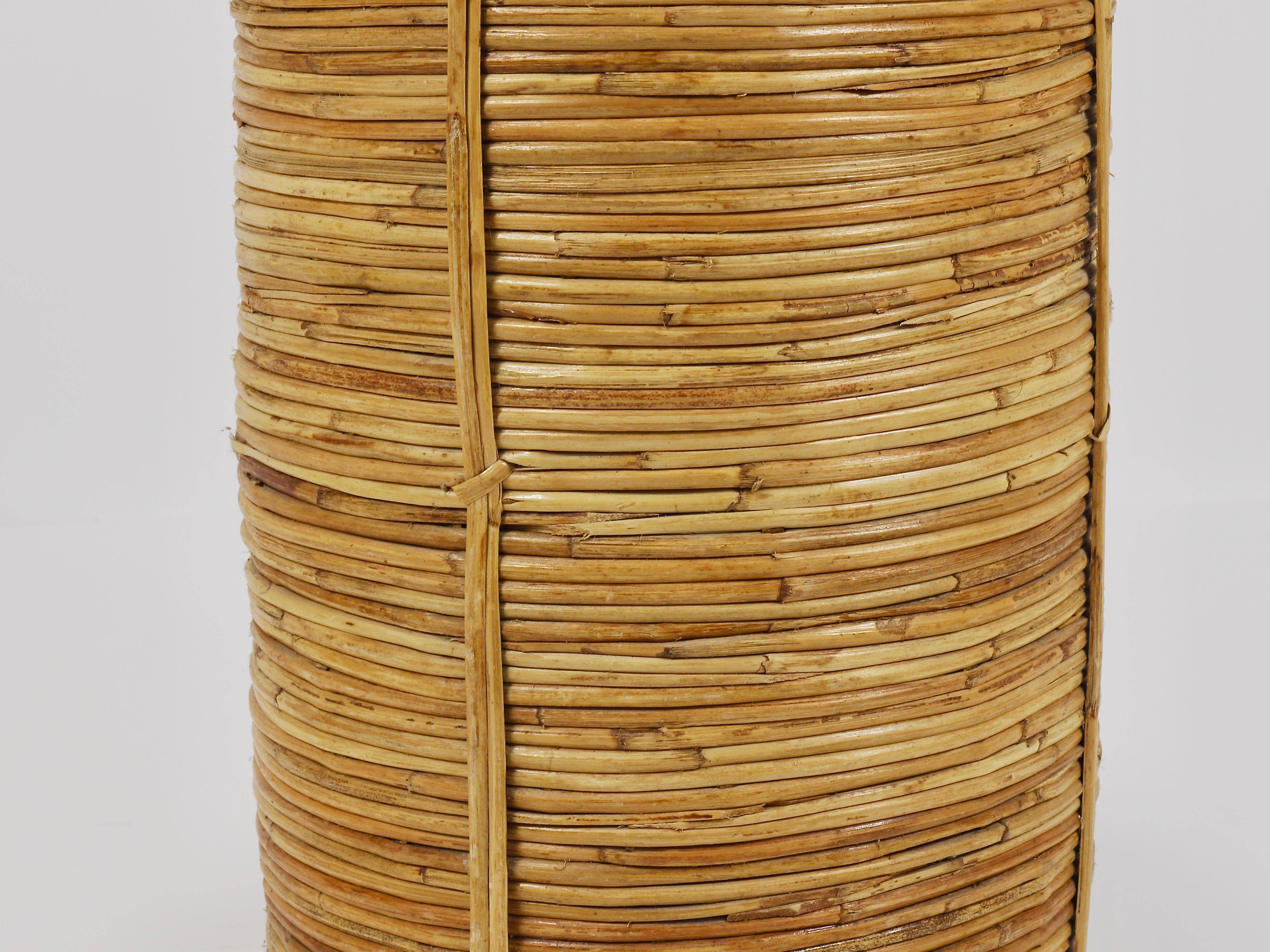 Porte-parapluie et corbeille à papier en bambou et laiton style Riviera, Italie, années 1970