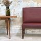 Bistro bench in burgundy leather