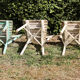 Lot de 3 chaises de jardin en bois latté