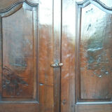 Rustic buffet in natural wood