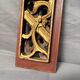 Ancient Carved Wood Panel China Decorated with Gilded Lacquer Flowers Leaf Pomegranate
