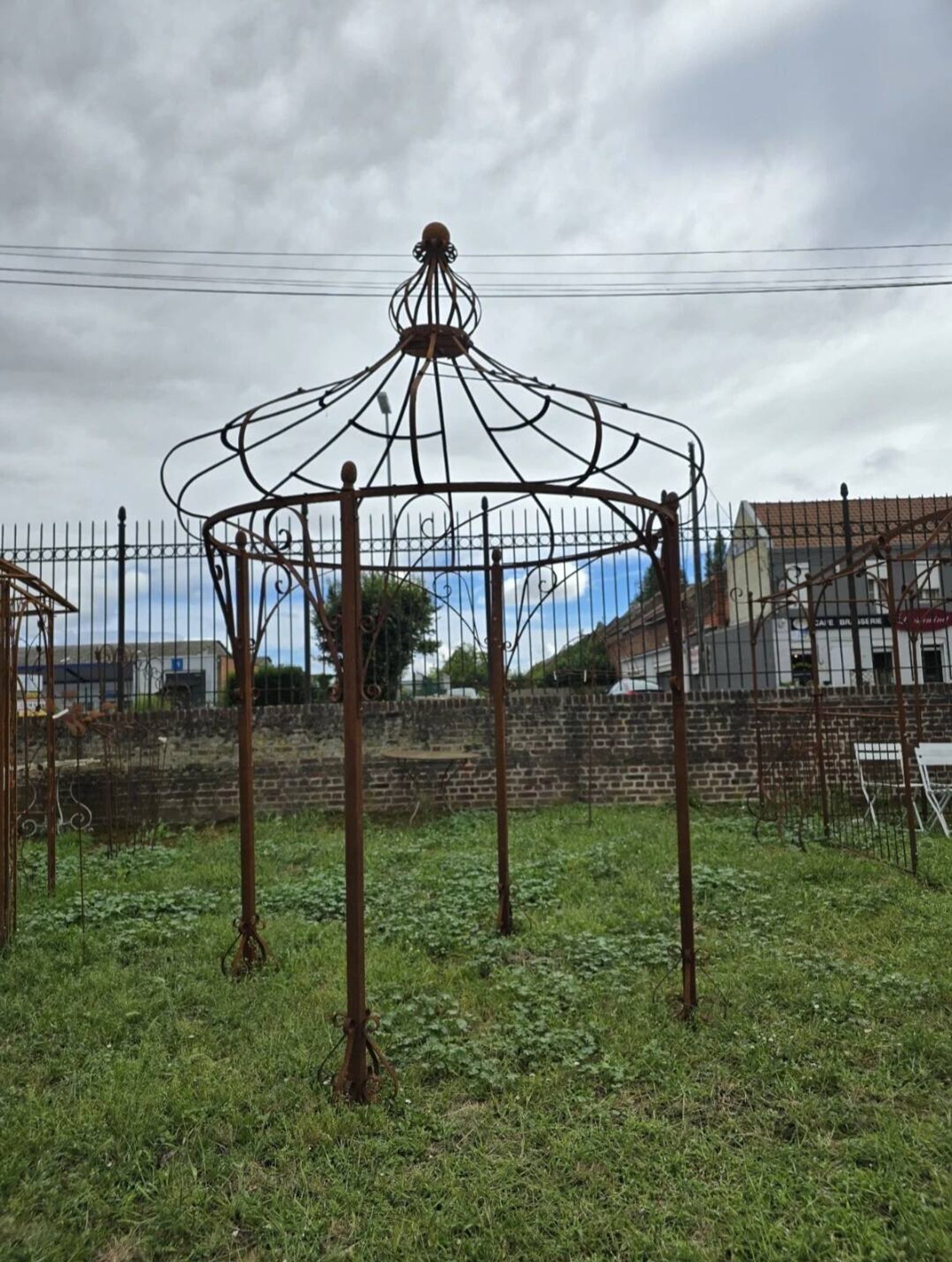 Gloriette, arbour, wrought iron pergola