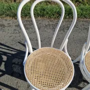 Lot de 4 chaises en bois tournés et cannage 