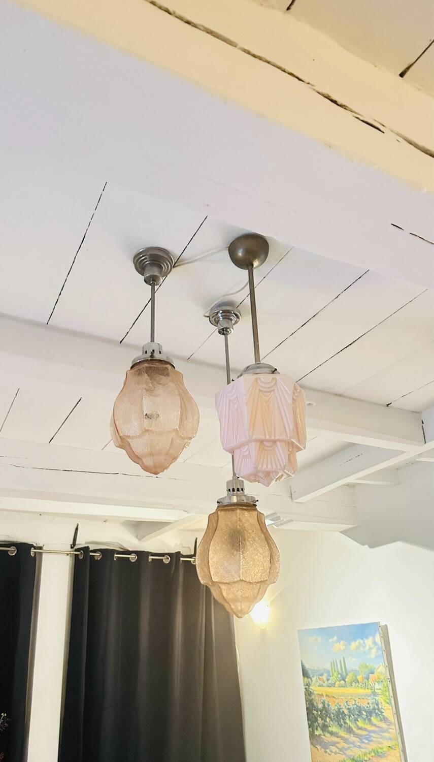 Ensemble de lustres art déco