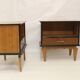 Pair of vintage bedside tables in oak veneer, 1960